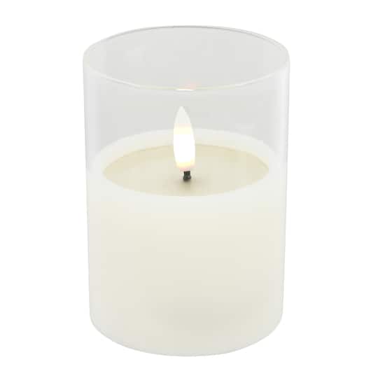 4" LED Glass Wax Flickering Candle by Ashland®